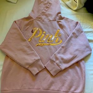 Rose Gold PINK Victorias Secret Hoodie- Small